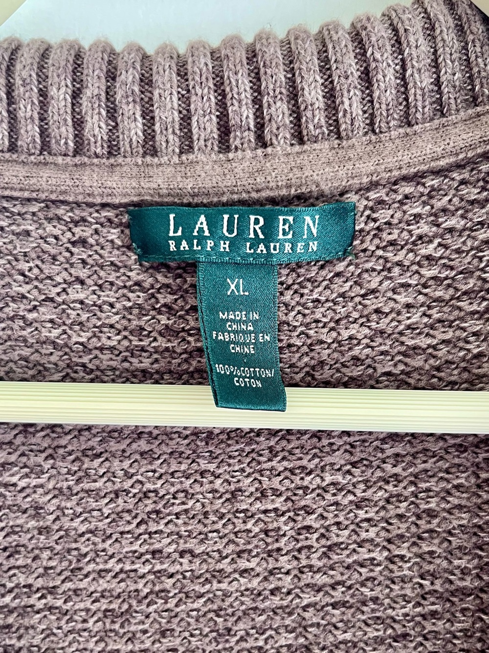 Ralph Lauren brown chunky sweater cardigan - Picture 3 of 4